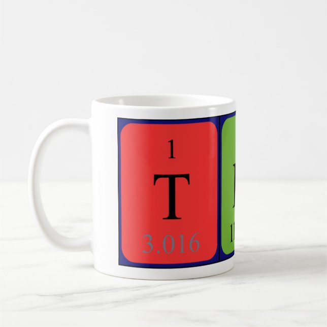 Taza De Café Tinna periódica nombre de tabla mug (Izquierda)