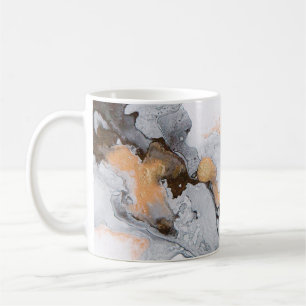 Taza De Café Tinta abstracta y fondo acrílico. Tendencia 2018. 
