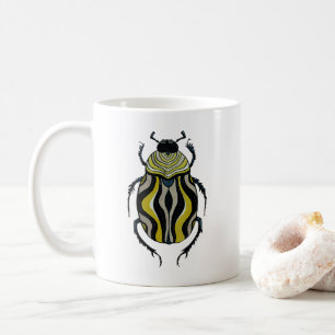 Taza De Café Tinta de escarabajo Dibujo Insectos Goblincore