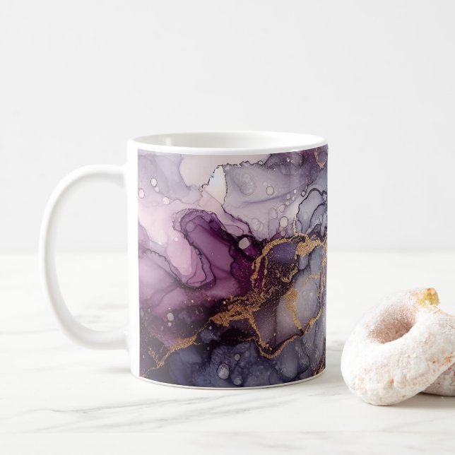 Taza De Café Tinta morada de alcohol (Con donut)