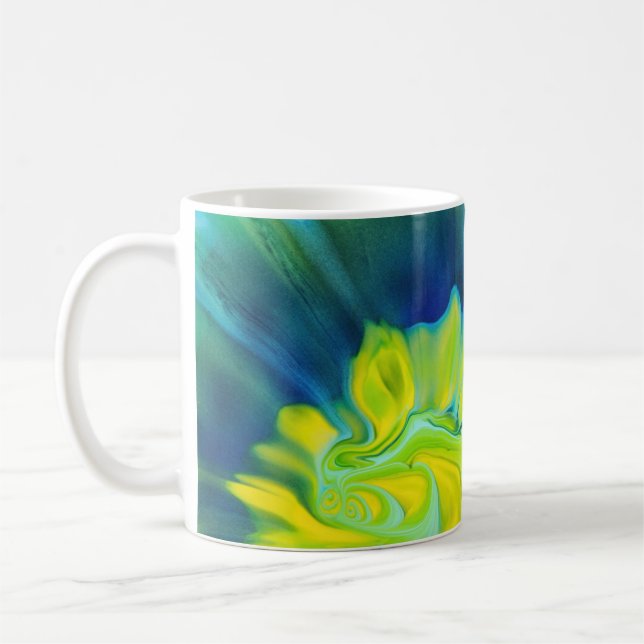 Taza De Café Tinte Azul y Amarillo (Izquierda)