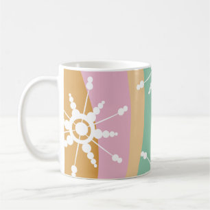 Taza De Café Tinte Tie Dye Retro Groovy Navidad Beige Verde