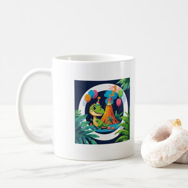 Taza De Café Tiny but Mighty – Editable Dinosaur Mug (Con donut)