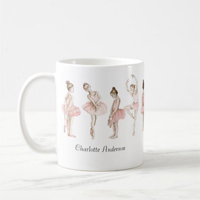 Taza De Café Tiny Dancer Ballerina Pink Girls Birthday (Izquierda)