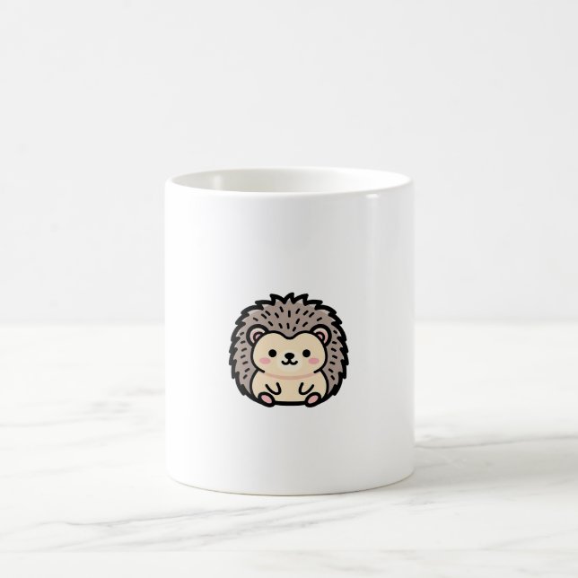 Taza De Café Tiny Hedgehog – Cute Kawaii Illustration (Centro)