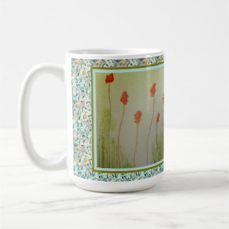 Taza De Café Tiny Red Wildflowers