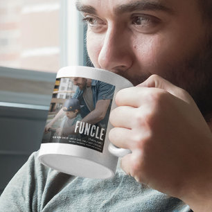 Taza De Café Tío FUNCLE 2 Foto Divertido Lindo Navidad