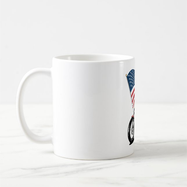 Taza De Café Tío patriótico Sam Motorcycle (Izquierda)