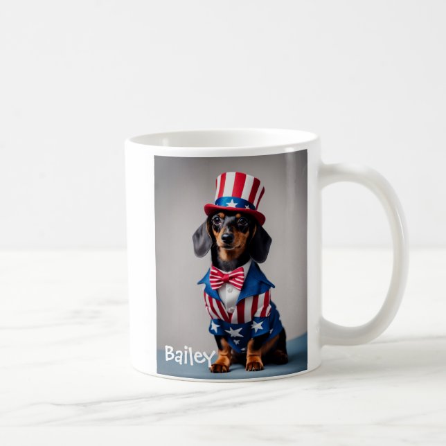 Taza De Café Tío personalizado Sam Dachshund Mug (Derecha)