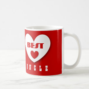 Taza De Café TÍO regalo con ROJO de encargo del nombre V14B de