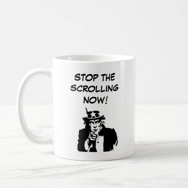 Taza De Café Tío Sam Detener El Desplazamiento Ahora (Izquierda)