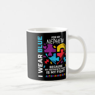 Taza De Café Tío Tía Corazón, Yo Uso Azul Por Mi Autismo De Sob