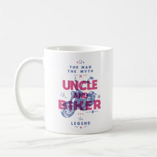 Taza De Café Tío y motociclista el hombre el mito la leyenda