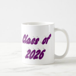 Taza De Café Tipeografía púrpura de graduación de la promoción