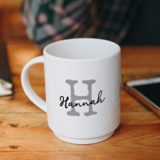 Taza De Café Tipo de letra de máquina de escribir con monograma
