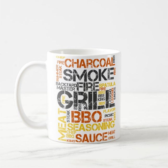 Taza De Café Tipografía BBQ Grill Master (Izquierda)