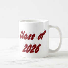 Taza De Café Tipografía burdeos de la promoción de 2026 graduac