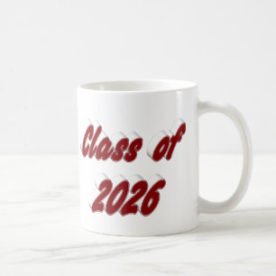 Taza De Café Tipografía burdeos de la promoción de 2026 graduac