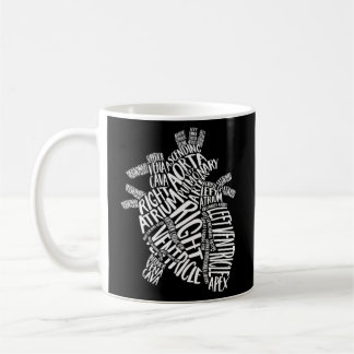 Taza De Café Tipografía cardíaca anatómica Cardiología cardiaca