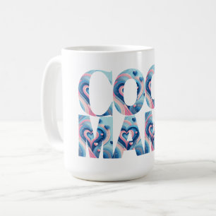 Taza De Café Tipografía Corazón de Mamá Genial