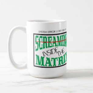 Taza De Café Tipografía Cyberpunk Glitch Art Gritando Dentro