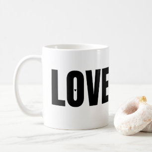 Taza De Café Tipografía de AMOR negro