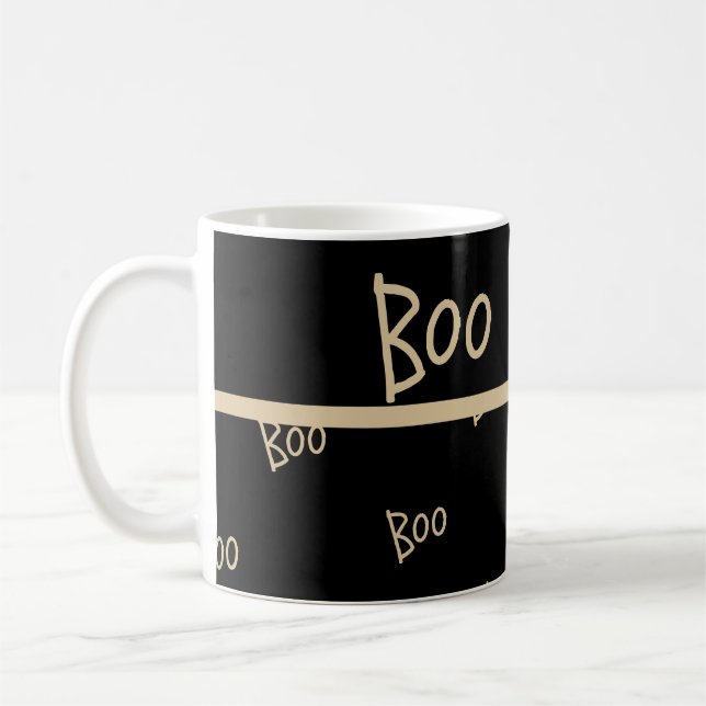 Taza De Café Tipografía de boo de Halloween (Izquierda)