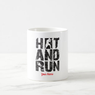Taza De Café Tipografía de Boxeo Hit And Run Silueta de Boxeado