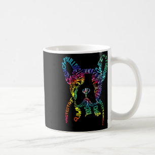 Taza De Café Tipografía de Bulldog Tie Dye Arte de Palabras Fre