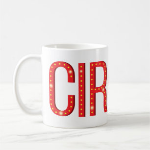 Taza De Café Tipografía de Carnaval de Circo Letras Personaliza