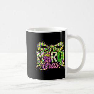Taza De Café Tipografía de Carnaval de Muchacha de Lazo Coqueta
