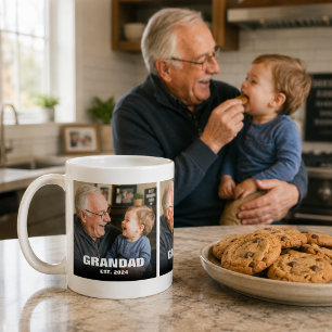 Taza De Café Tipografía de Collage de Fotos Regalo para Abuelo