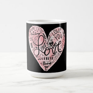 Taza De Café Tipografía de corazón de amor romántico
