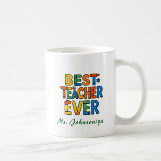 Taza De Café Tipografía de crayones coloridos Mejor maestro alg