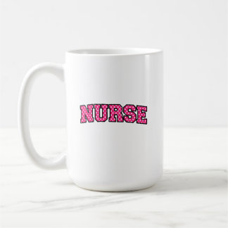Taza De Café Tipografía de Enfermera con Lunares Rosados
