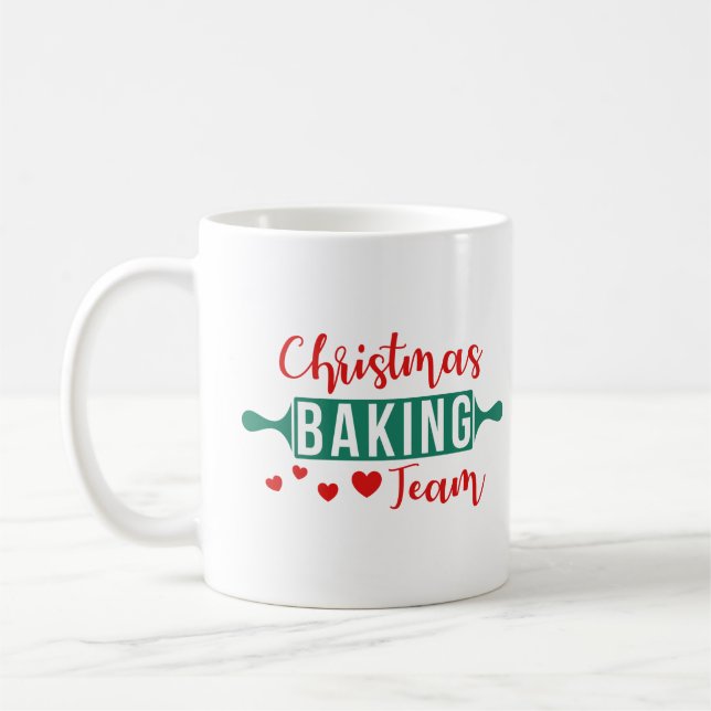 Taza De Café Tipografía de equipo de hornear navidades (Izquierda)