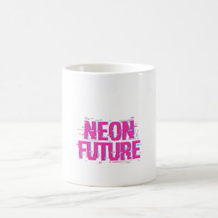 Taza De Café Tipografía de error del futuro neón Cyberpunk