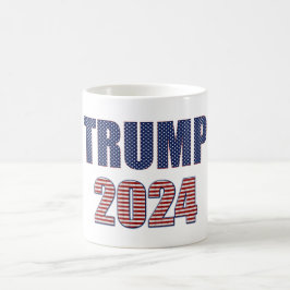 Taza De Café Tipografía de Estrellas y Rayas Trump 2024