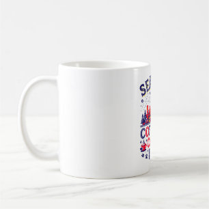 Taza De Café Tipografía de gatos de café y lluvia de Seattle
