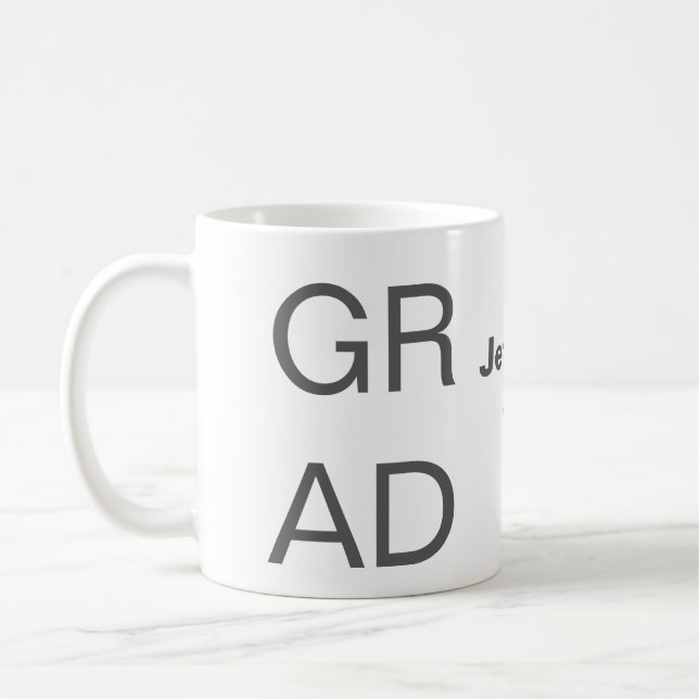 Taza De Café Tipografía de grado moderna graduación simple míni (Izquierda)
