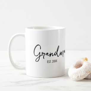Taza De Café Tipografía de guión de año establecida de abuela