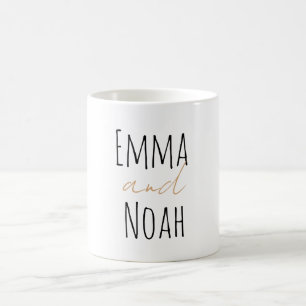 Taza De Café Tipografía de guión de nombre de pareja personaliz