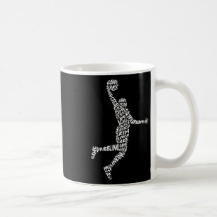 Taza De Café Tipografía de jugador de Sketll lanzándose en un m