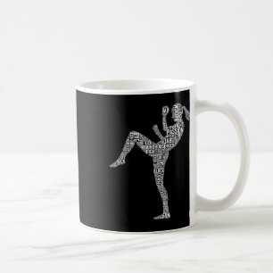 Taza De Café Tipografía de Kickboxer - Kickboxing Artes Marcial