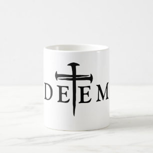 Taza De Café Tipografía de la cruz de uñas en negrita cristiana