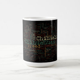 Taza De Café Tipografía de la raza Chihuahua