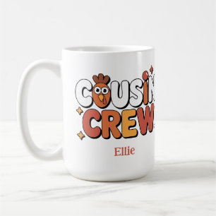 Taza De Café Tipografía de la tripulación de primos del Día de