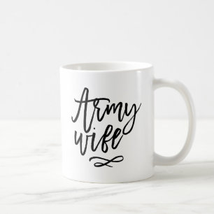Taza De Café Tipografía de Moda - Esposa del ejército