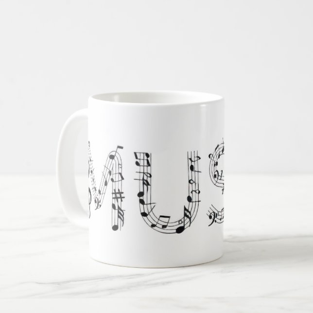 Taza De Café Tipografía de Música (Anverso izquierdo)