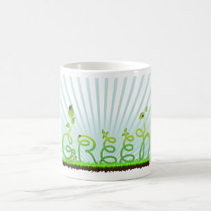 Taza De Café Tipografía de Naturaleza Verde Ecológica